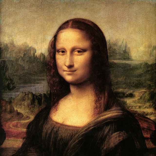 Mona Lisa' also called 'La Gioconda' or 'La Joconde', c1503-1506. Oil on wood. Leonardo da Vinci (1452-1519). Portrait of Lisa Gheradini, the wife of Francesco del Gioconda a Florentine silk merchant.