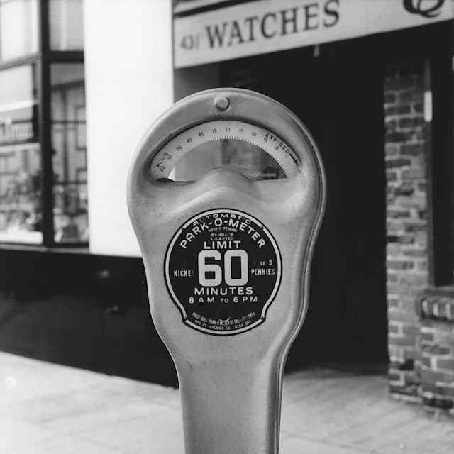 The old-fashioned street parking meter
