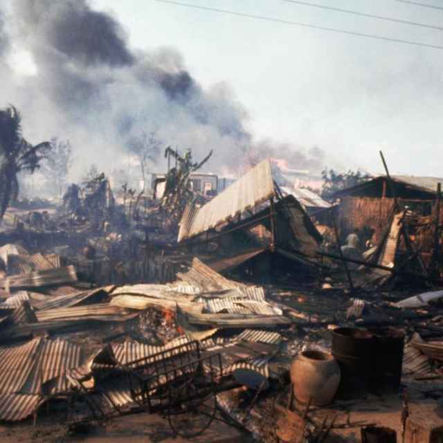 A devastated part of Saigon after the shelling and fighting of the 1968 Tet Offensive