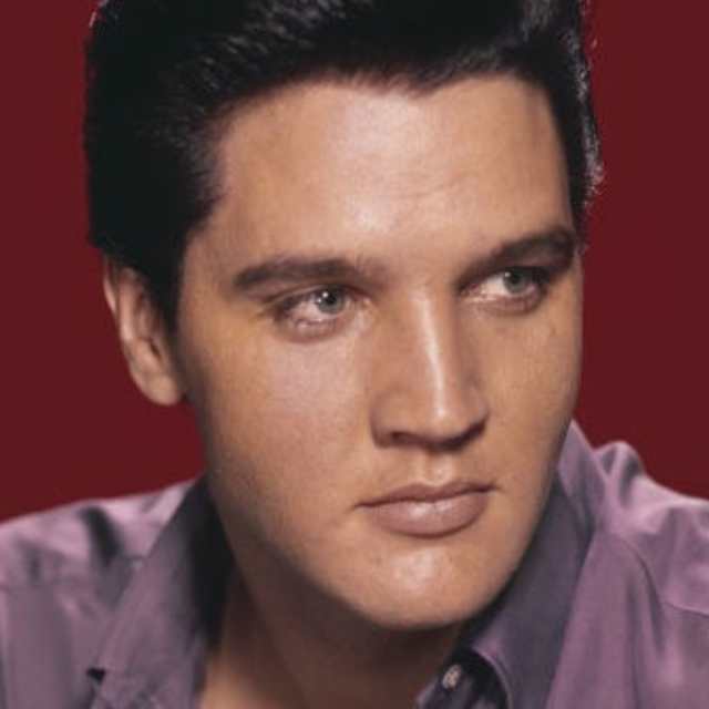 A portrait of American singer and actor Elvis Presley wearing a purple shirt circa 1956. (Photo by Archive Photos/Getty Images)