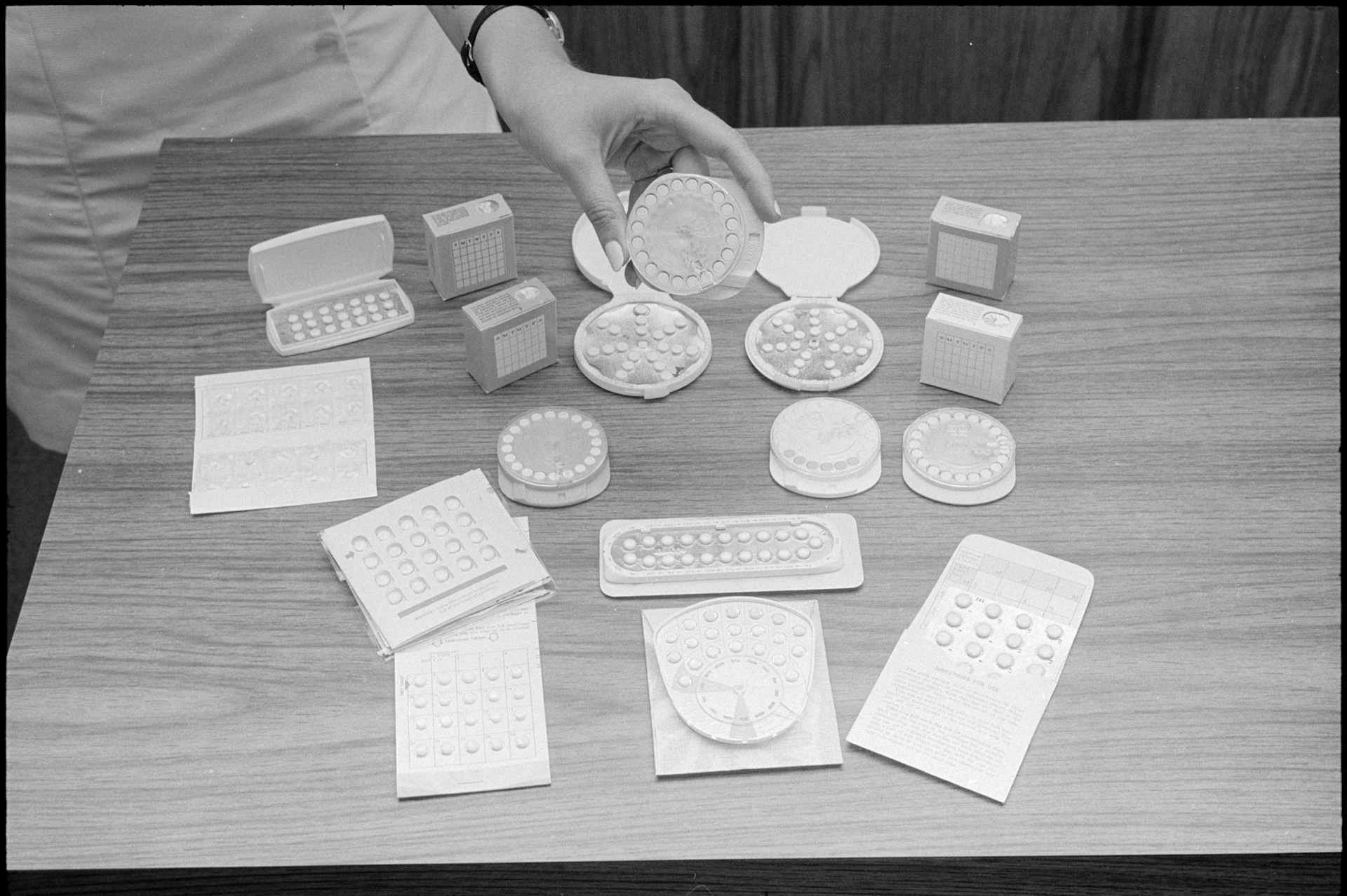 Display of Birth Control Pill Packs