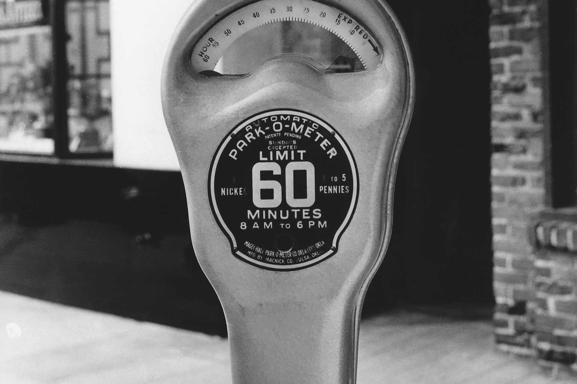 The old-fashioned street parking meter