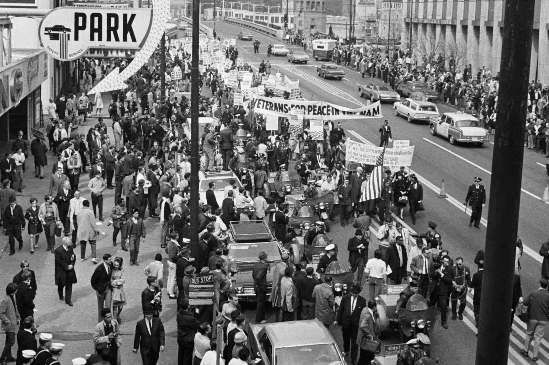 Marchers Protesting U.S. Vietnam Policy