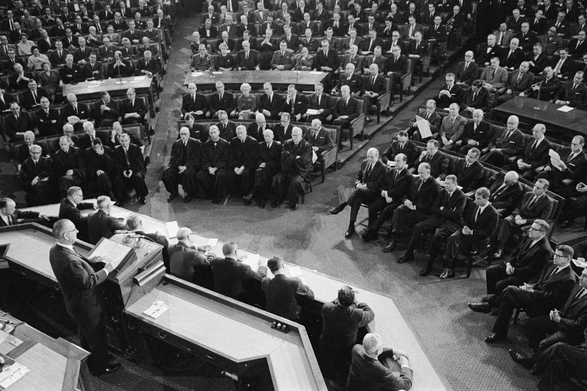 Lyndon Johnson Delivering His State of the Union Message