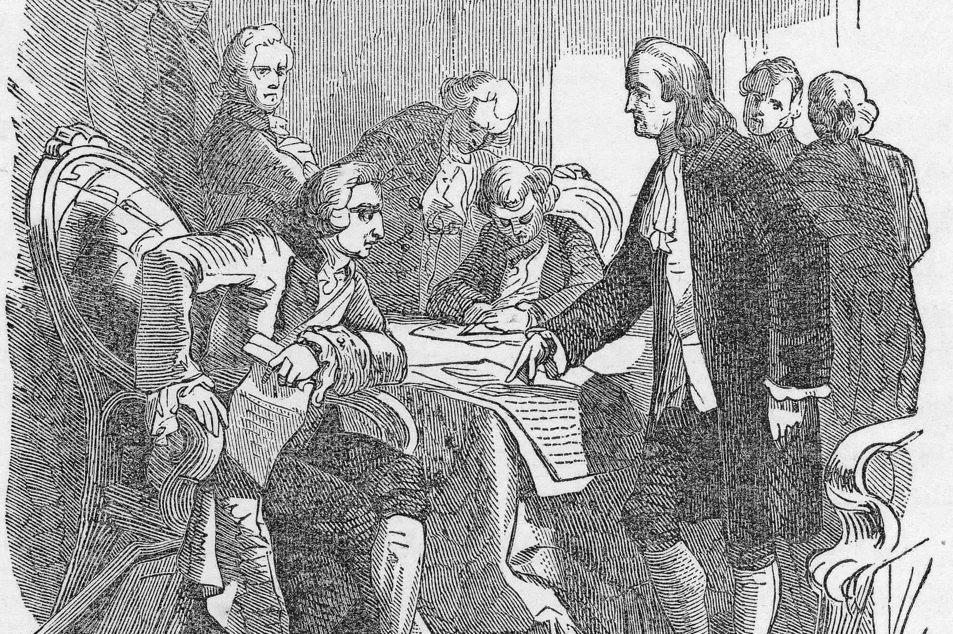Representatives Signing 1783 Treaty Of Paris