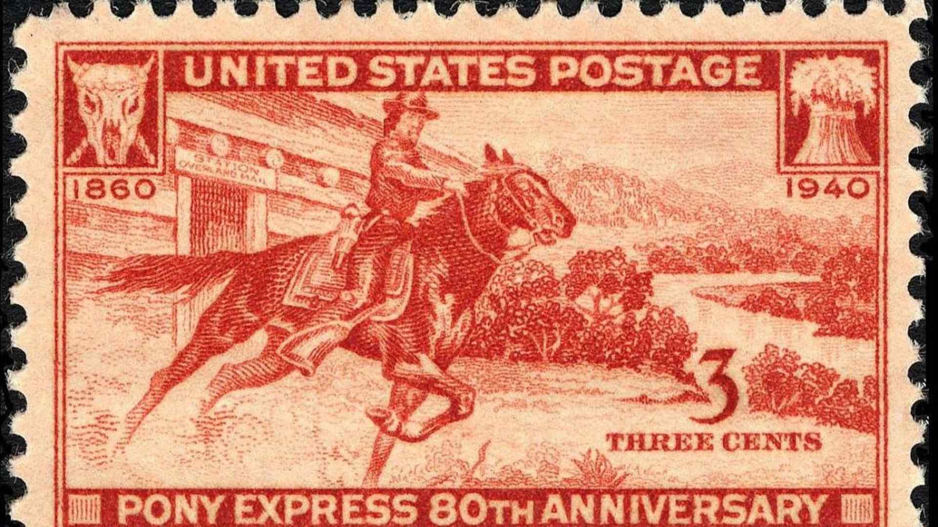 1940 80th Anniversary Pony Express stamp. (Credit: Public Domain)