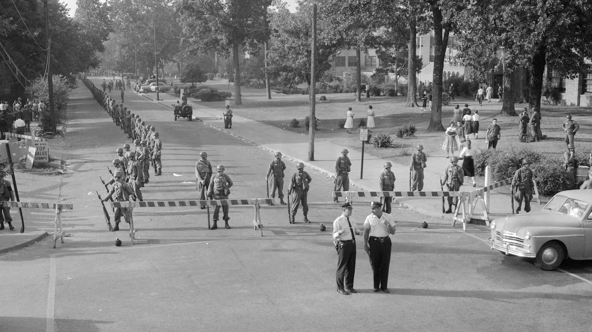 Soldiers Getting in Position at High School