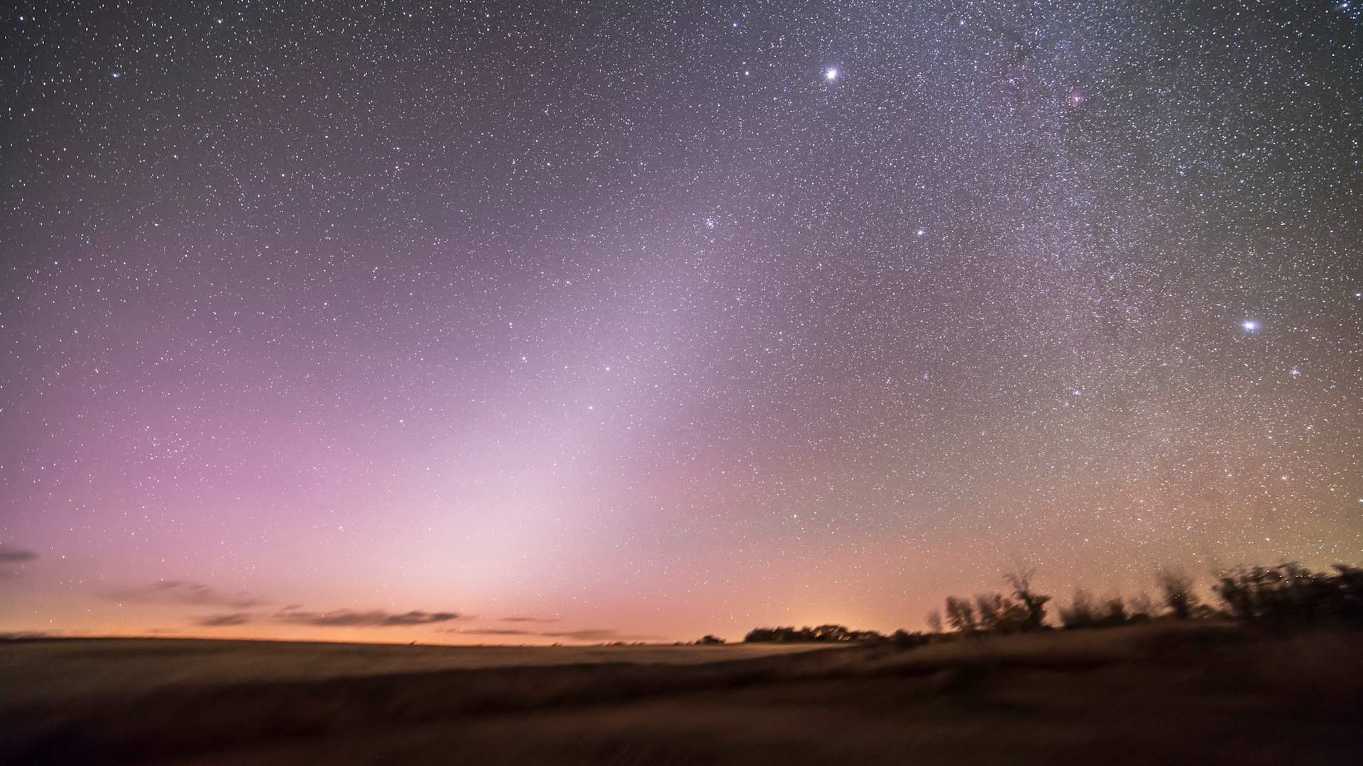 Zodiacal light in dawn sky, Alberta, Canada.