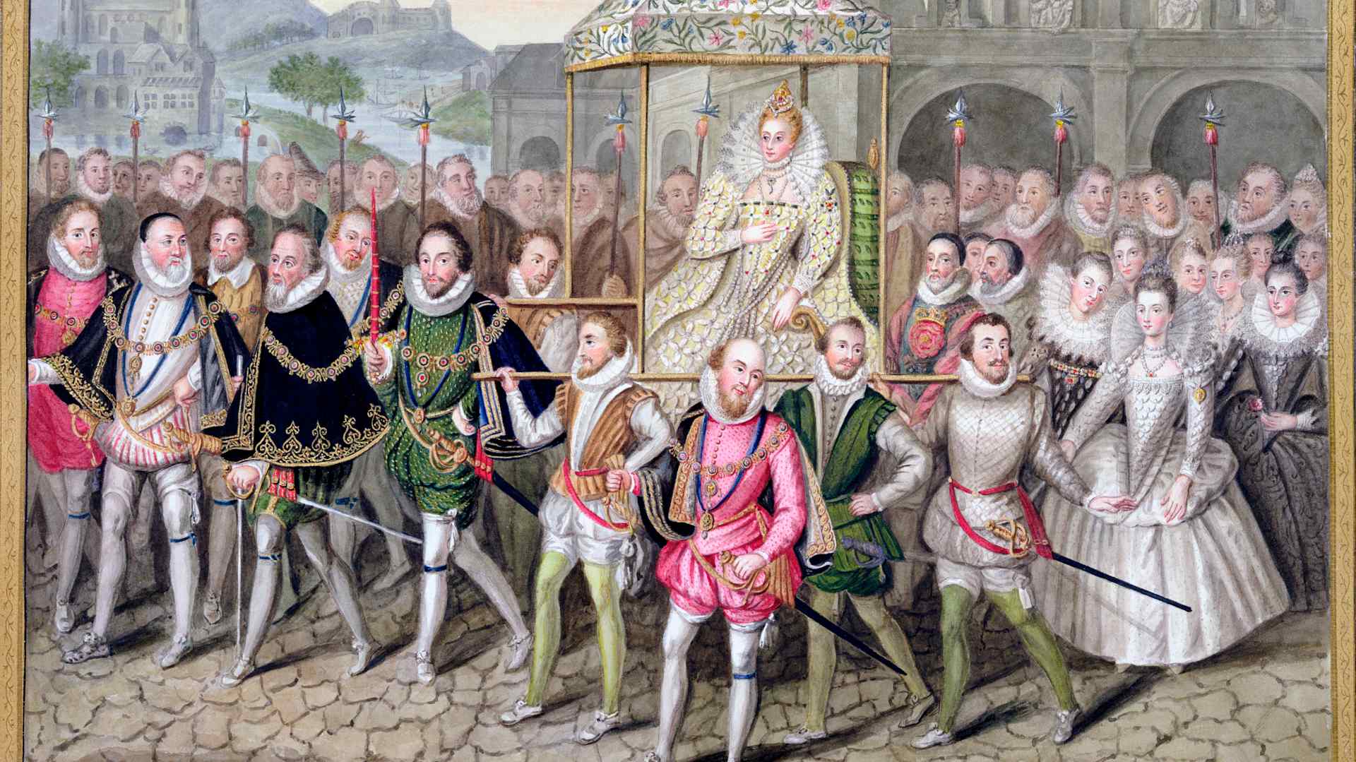 Queen Elizabeth I In Procession With Her Courtiers circa 1600-1603 (1825)