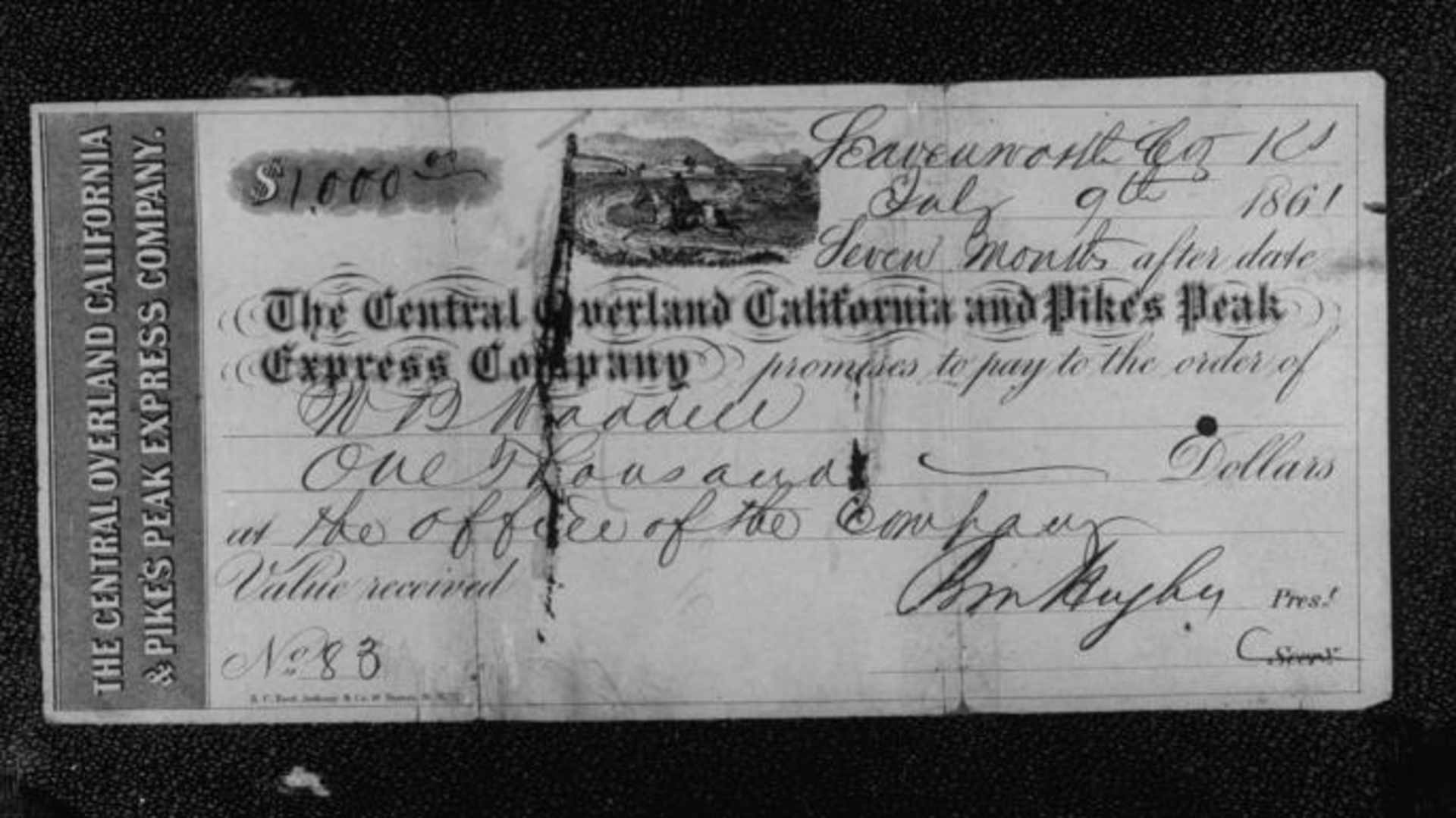 A note sent via the Pony Express.  (Credit: Farbman/Getty Images)