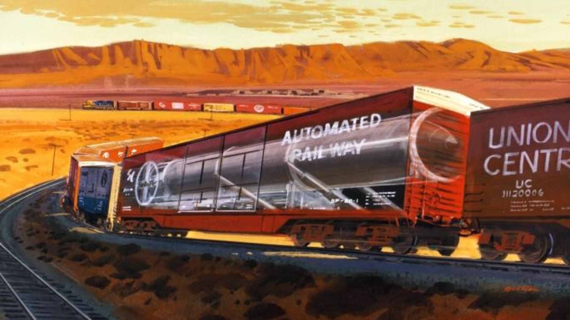 Artist’s rendition of a missile in a rail car. (Credit: San Diego Air & Space Museum)