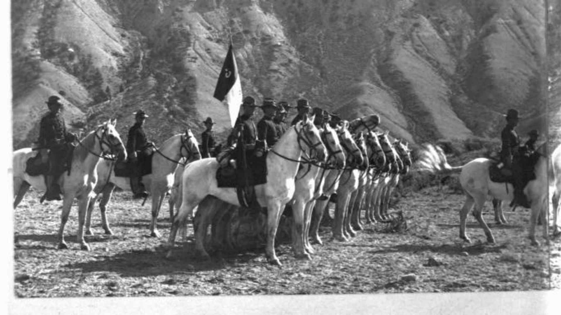 Cavalry troop performing drills at Yellowstone