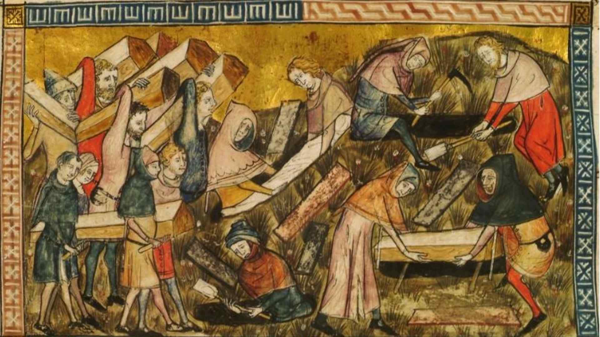 Gilles de Muisit's annals, The plague at Tournai, 1349, France, Brussels, Bibliothèque royale.