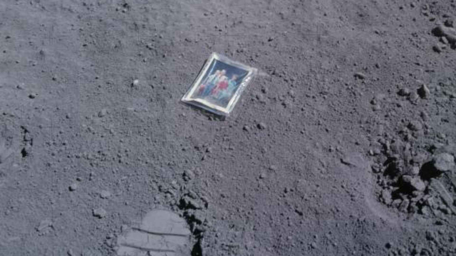 A photograph of Charles Duke’s family that was left behind on the lunar surface.