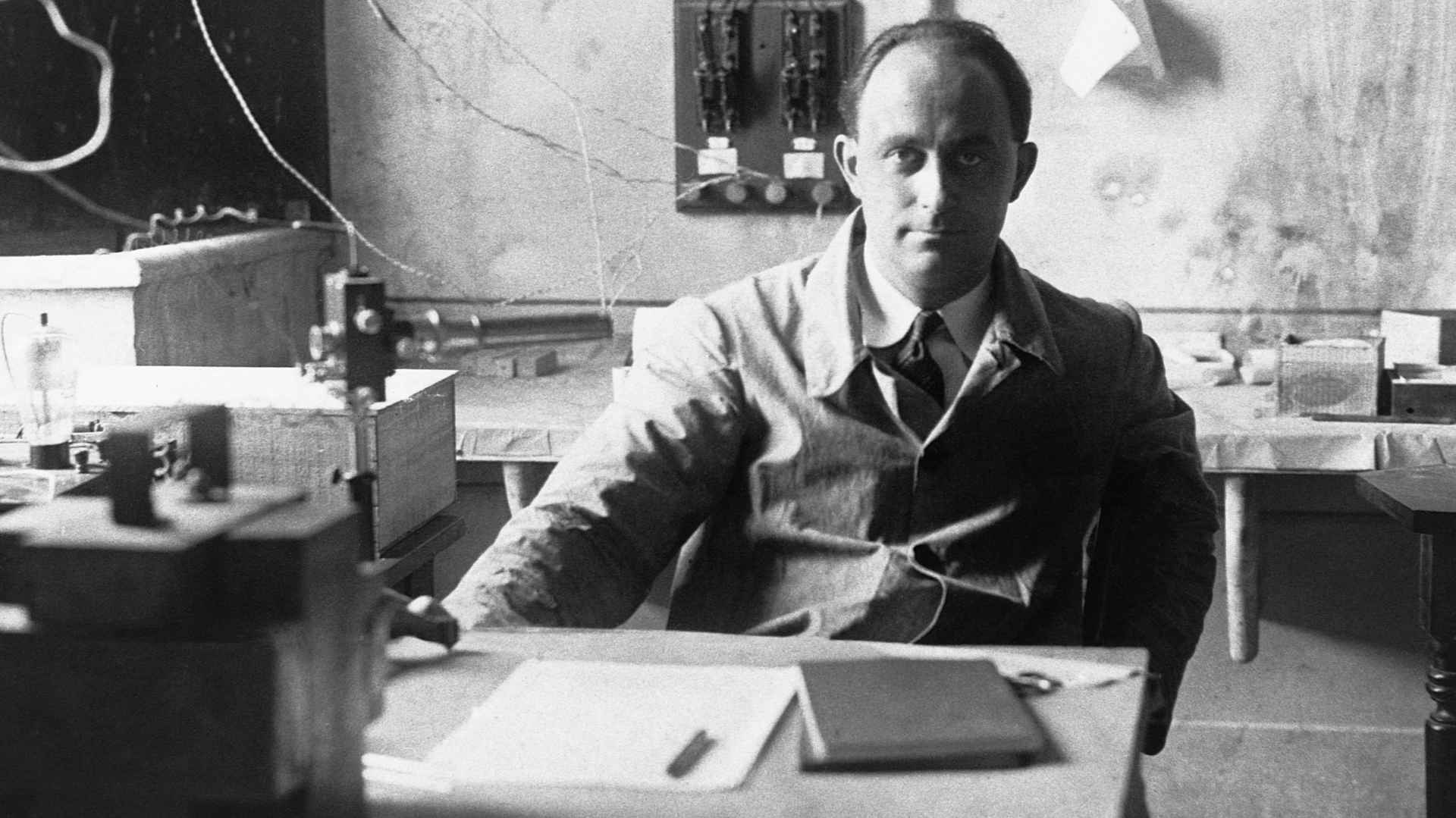 Enrico Fermi in His Laboratory.