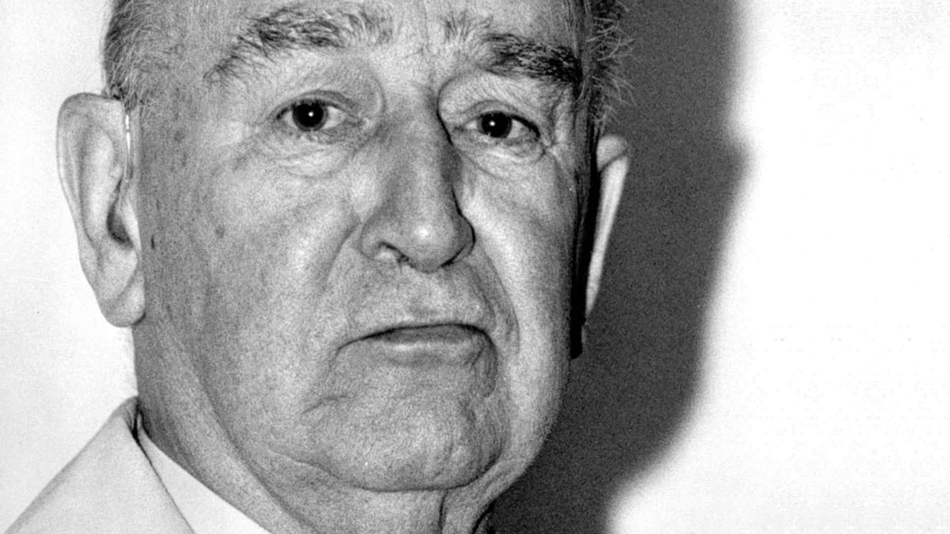 Former Nazi concentration camp commander Josef Schwammberger during his trial in Stuttgart, Germany in 1992. He was convicted for killing hundreds of Jews during his time as commandant at several labor camps in Nazi-occupied Poland between 1942 and 1944.