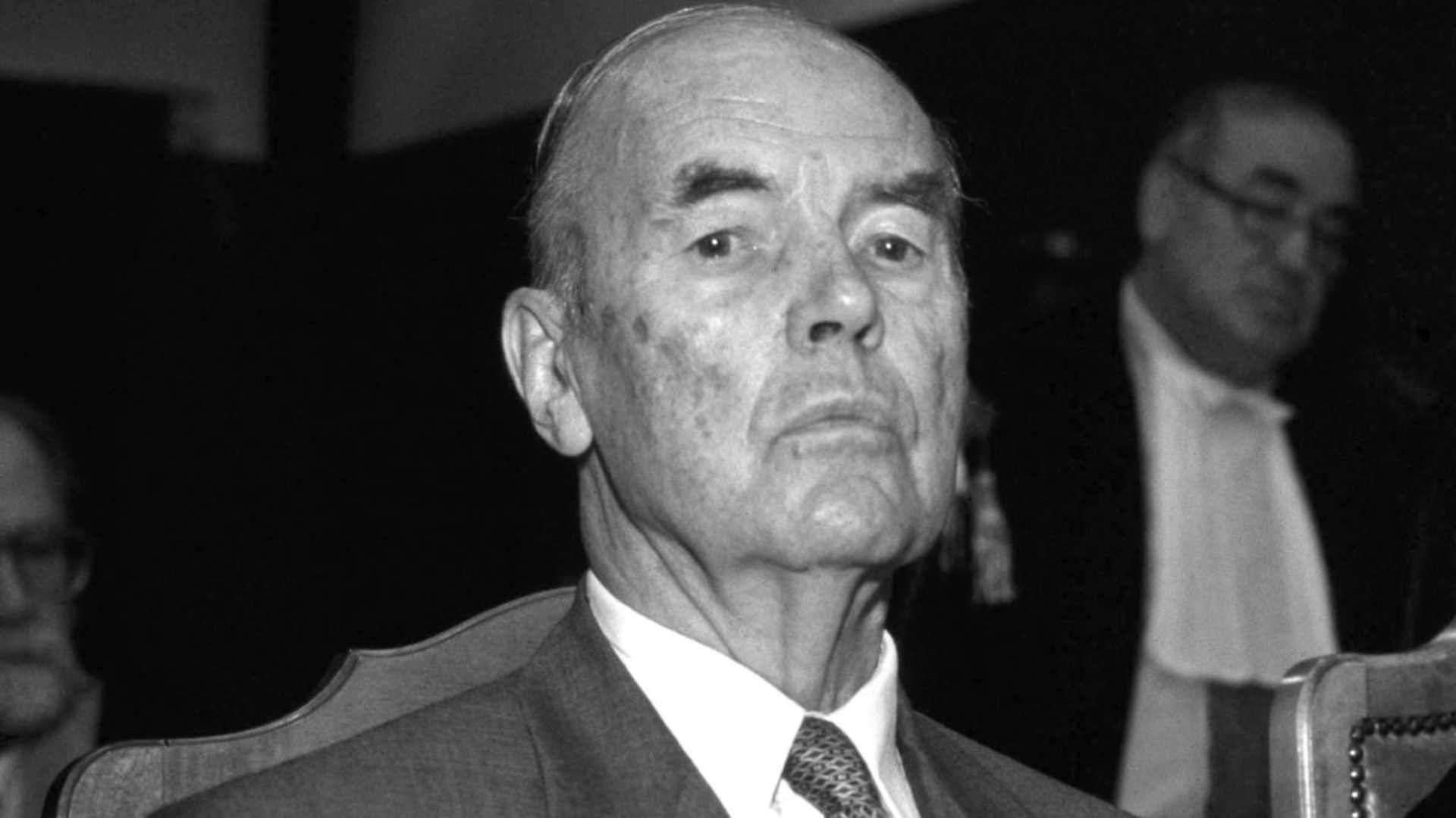 Former SS officer Erich Priebke during the trial at Military Court for participating in the 1944 Ardeatine caves massacre in Rome, where 335 civilians, including 75 Jews, were killed in retaliation for an ambush on German soldiers. He operated a Viennese deli in Patagonia until a 1994 street interview by journalist Sam Donaldson brought him to authorities' attention.