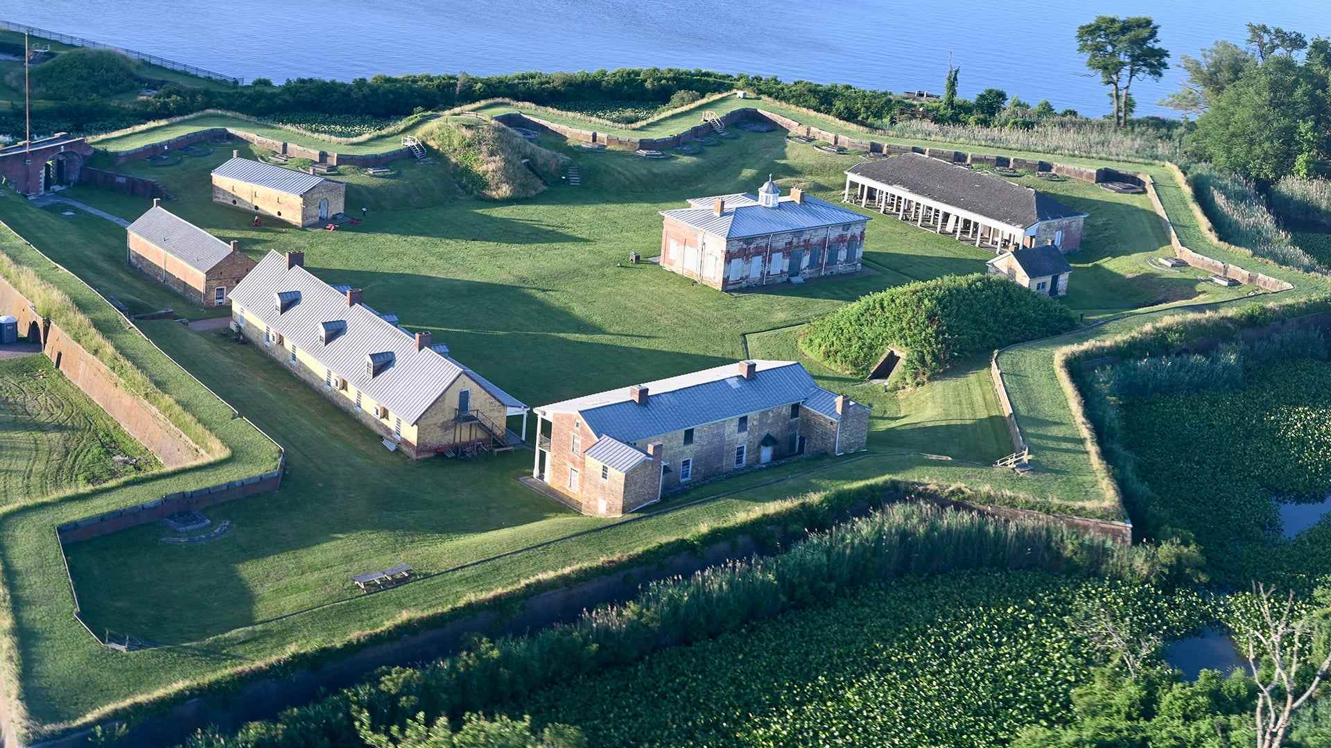 Aerial view of Fort Mifflin near Philadelphia, Pennsylvania.
