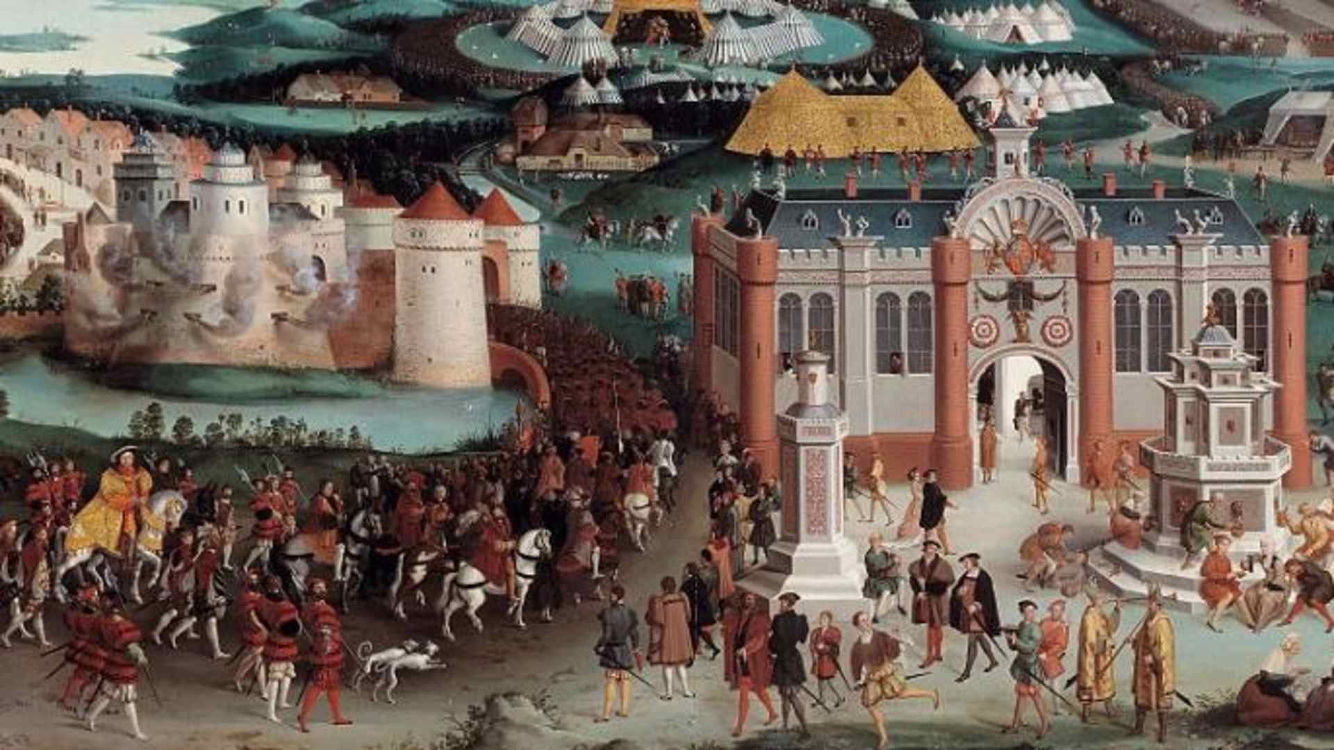 Francis I and Henry VIII at the Field of the Cloth of Gold.