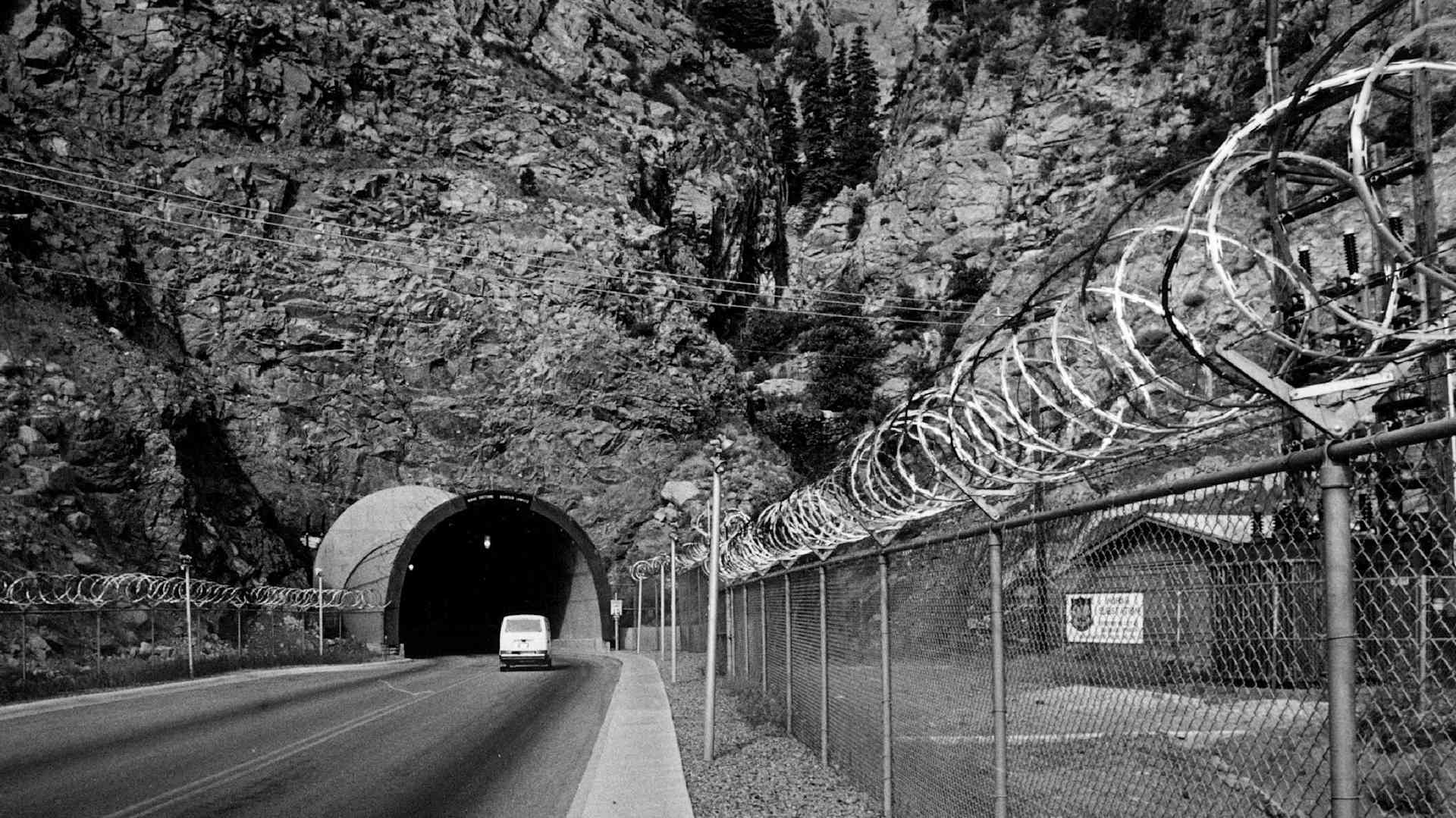 The NORAD entrance at Cheyenne Mountain.