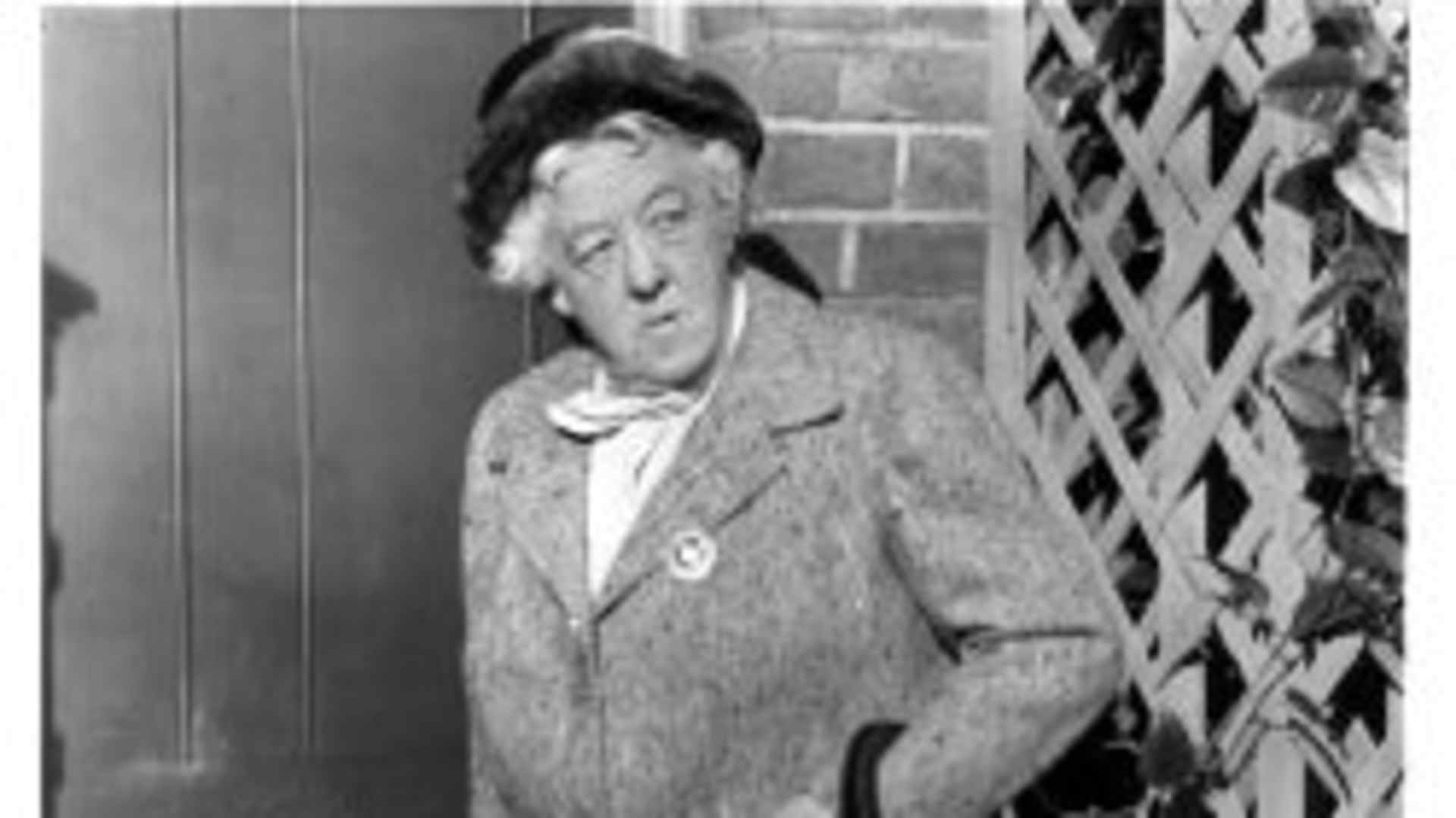 Actress Margaret Rutherford as Miss Jane Marple on the set of the movie “Murder Most Foul” in 1964.