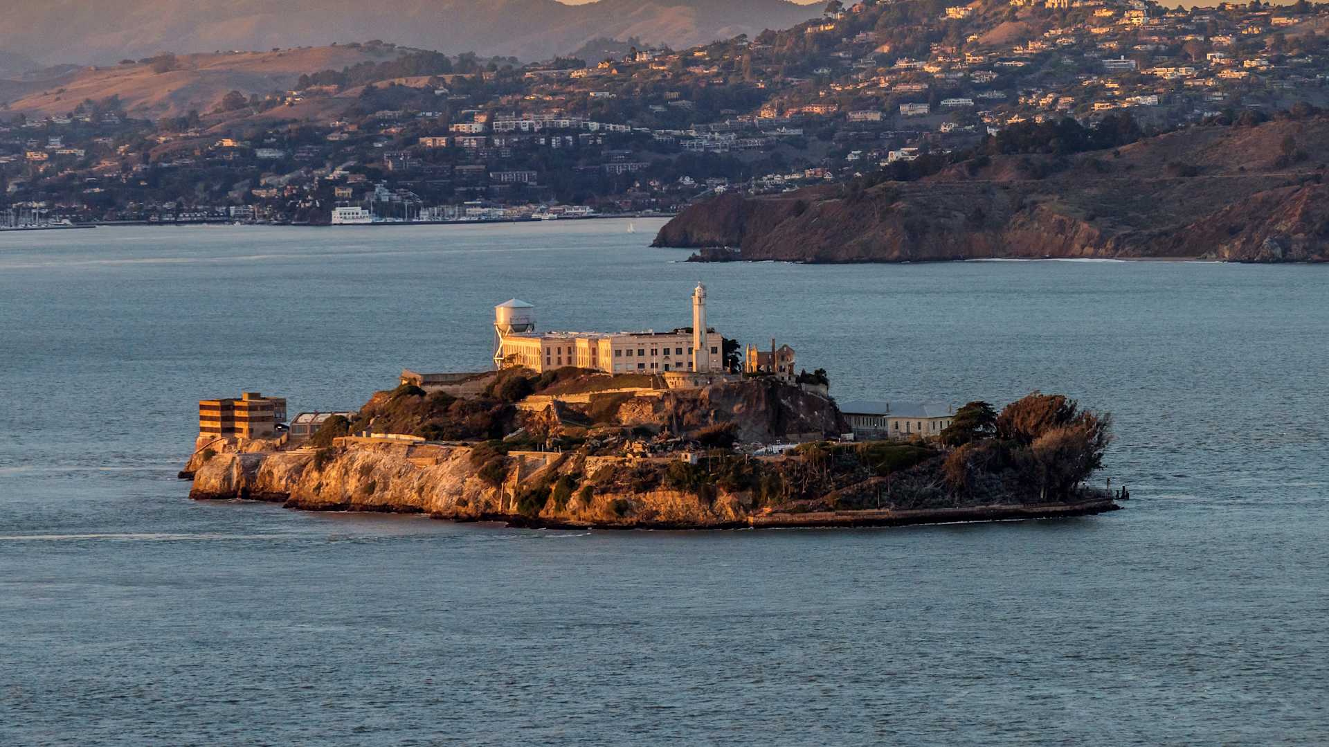 Alcatraz Island Prison seen from above.