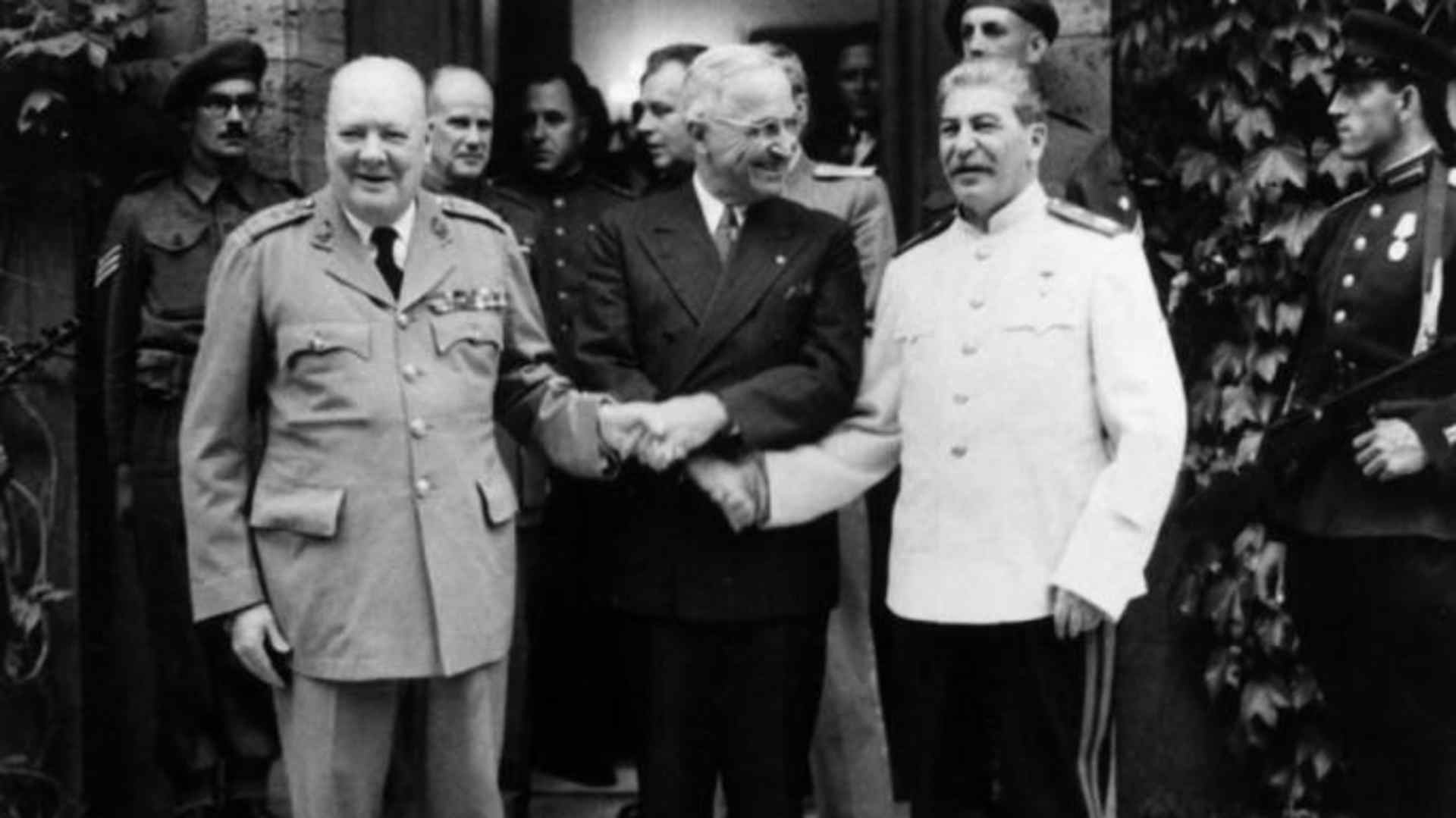 Harry Truman, Winston Churchill and Joseph Stalin