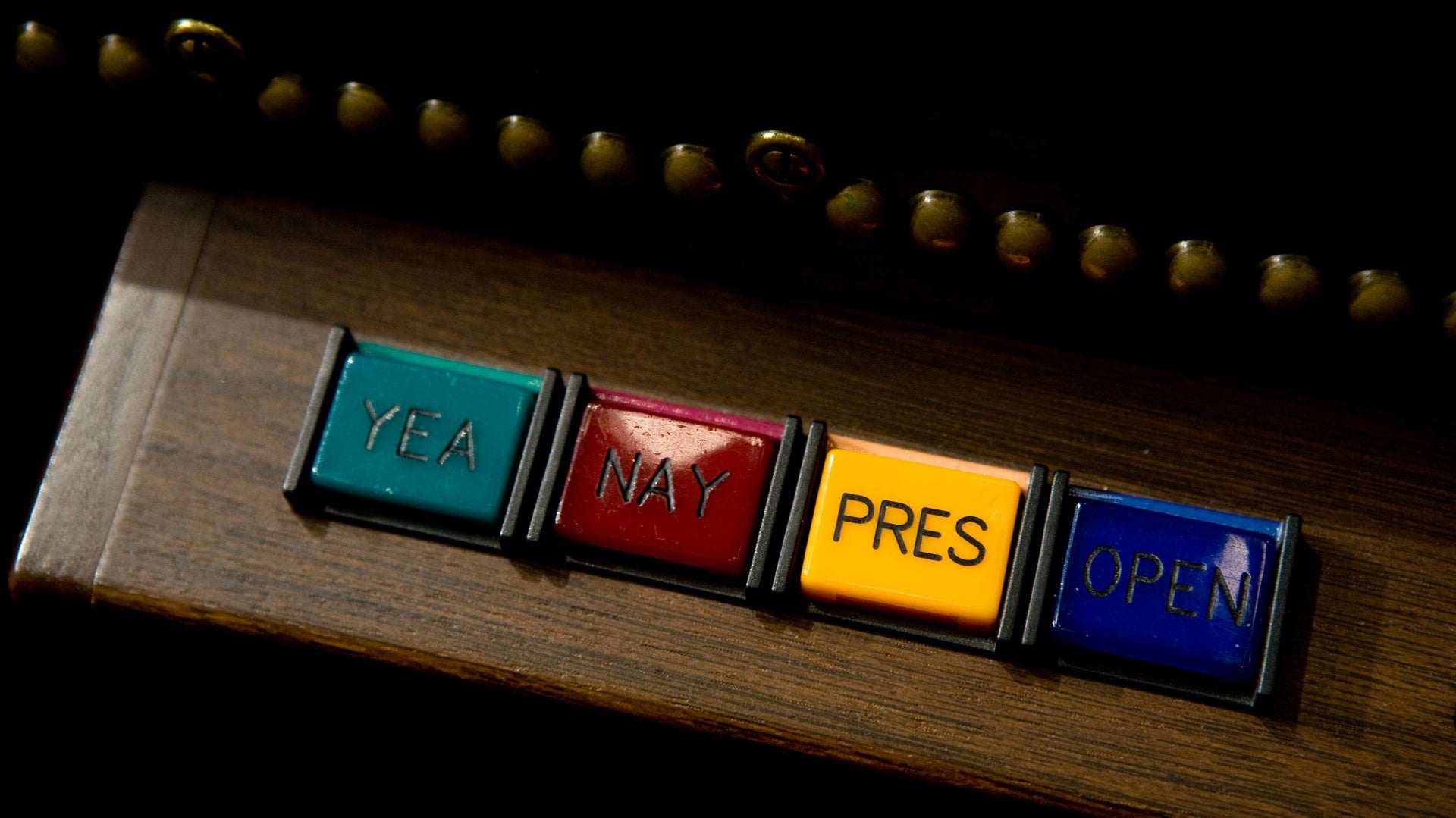 Voting buttons in the U.S. House of Representatives chamber