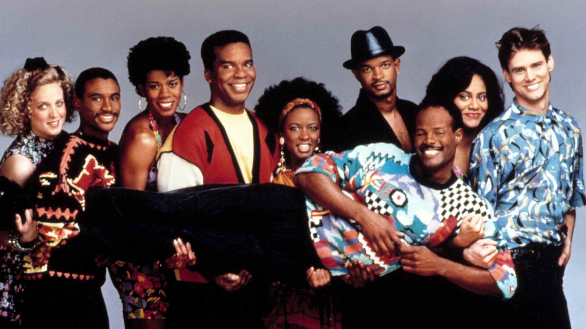 In Living Color; Kelly Coffield, Tommy Davidson, Kim Wayans, David Alan Grier, Damon Wayans, Kim Coles, Jim Carrey, Keenen Ivory Wayans