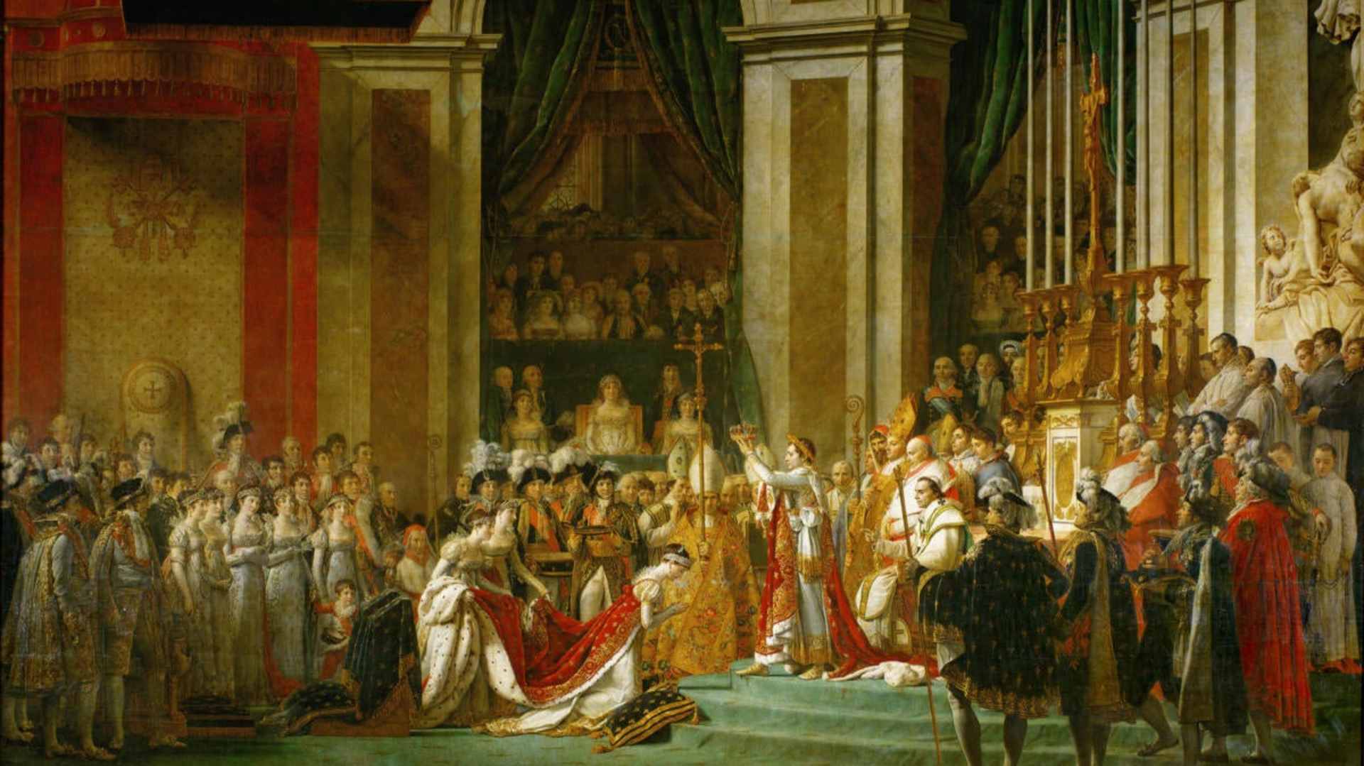 Jacques Louis David's painting of Napoleons coronation. (Credit: Imagno/Getty Images)