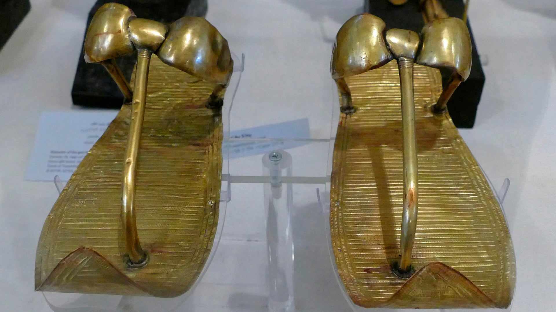 Golden sandals of King Tutankhamen found in his tomb.