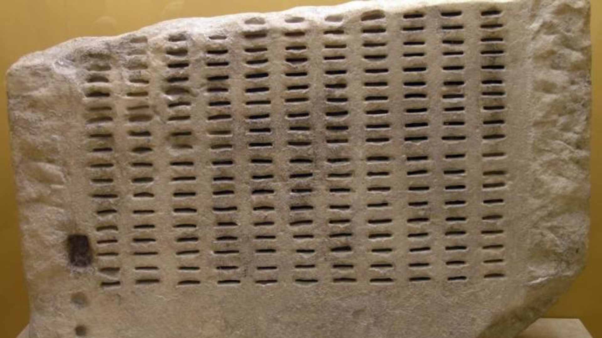 Kleroterion device used by Athenian Senate to draw lots for public officials. (Credit: Marsyas)