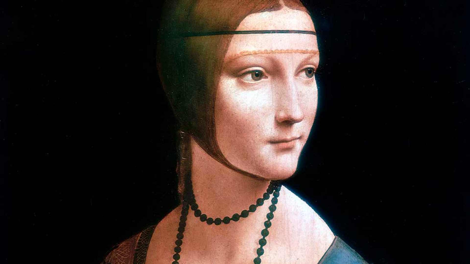 'Portrait of Cecilia Gallerani, Lady with an Ermine', c 1490. Painting by Leonardo da Vinci.