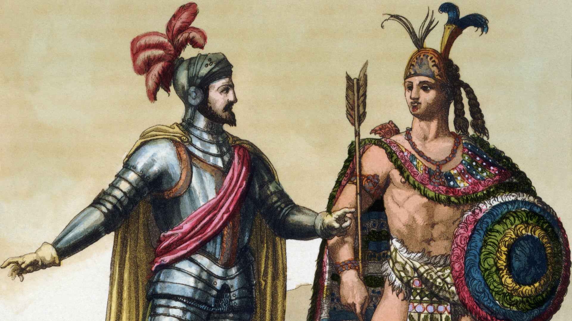 Hernan Cortes and Montezuma