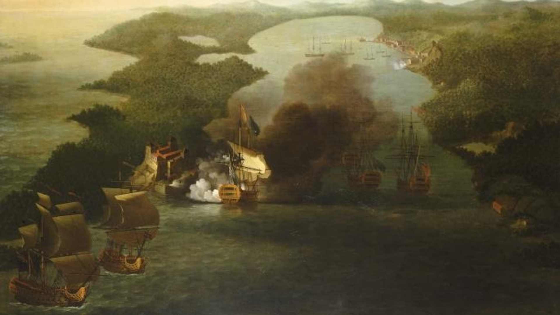 Painting of the capture of Porto Bello