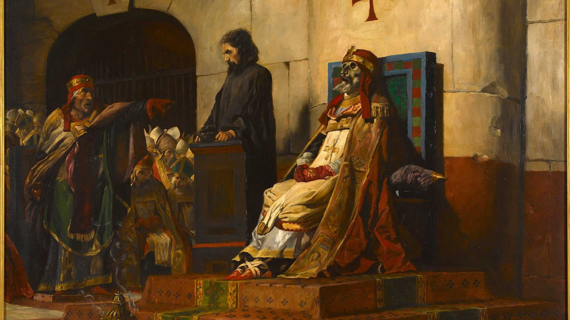 Painting depicting the “Cadaver Synod.”