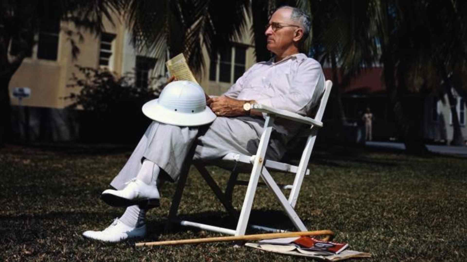 President Harry S. Truman is shown resting in the sunshine at Key West in Florida. (Credit: Bettmann / Contributor)