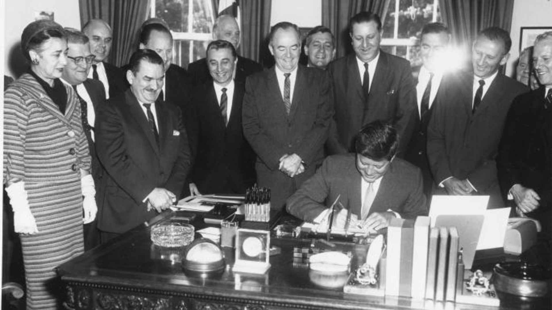 President Kennedy signs the Peace Corps Bill, 1961