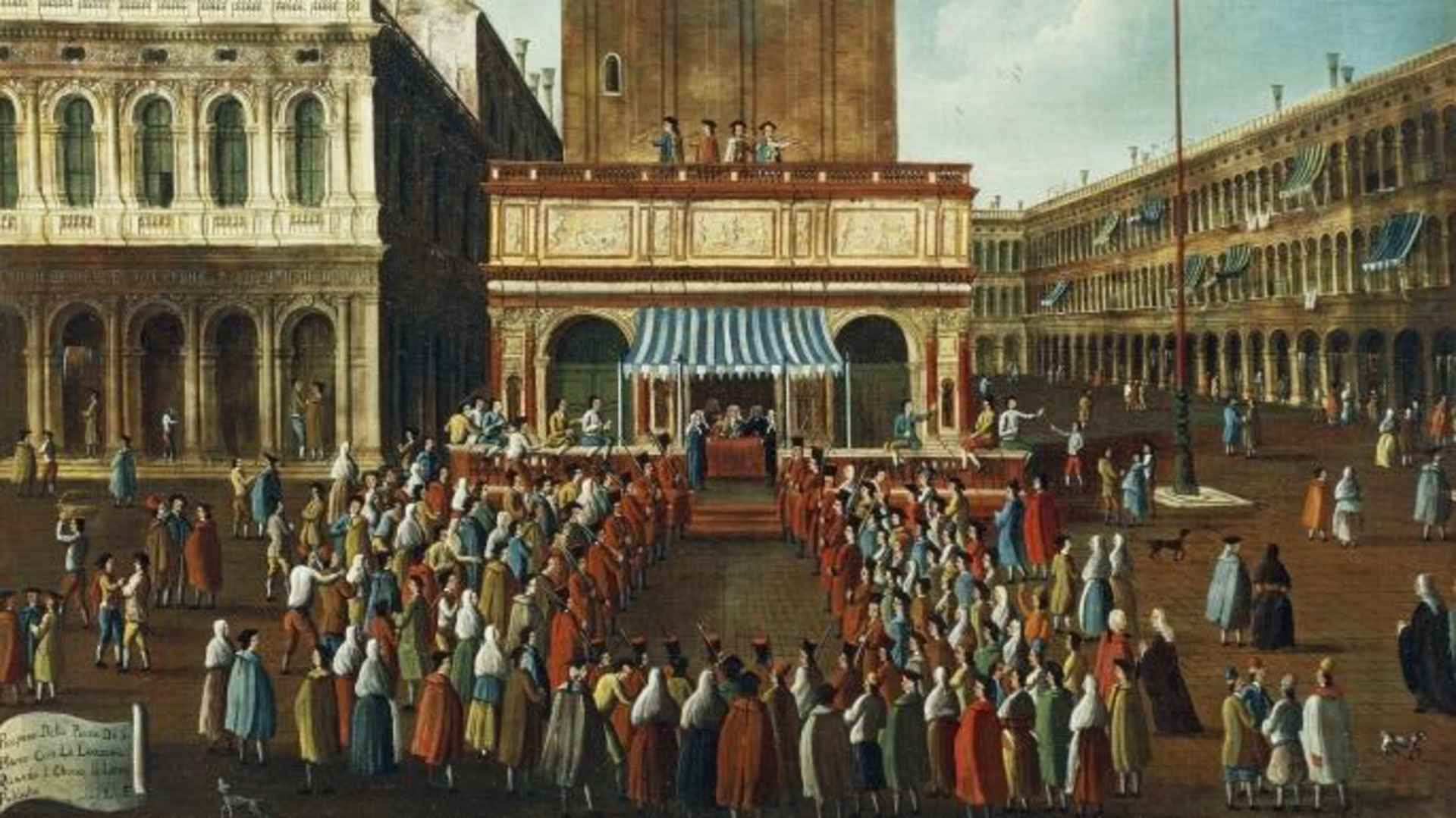 Public lottery drawing in Venice, Italy by Gabriel Bella. (Credit: DEA / A. DAGLI ORTI)