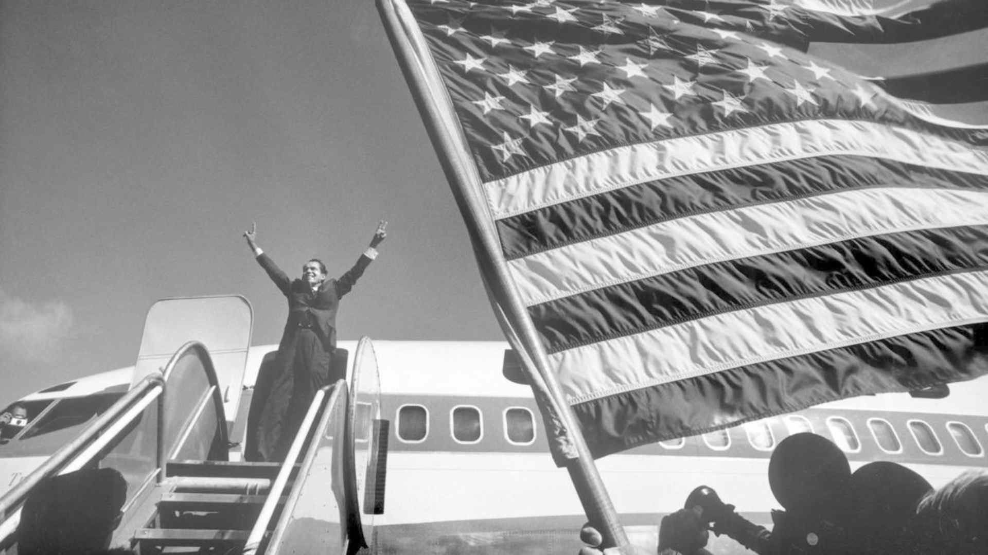 Republican candidate Richard Nixon campaigning for Presidency in Iowa, October 1968. (Credit: Raymond Depardon/Magnum Photos)