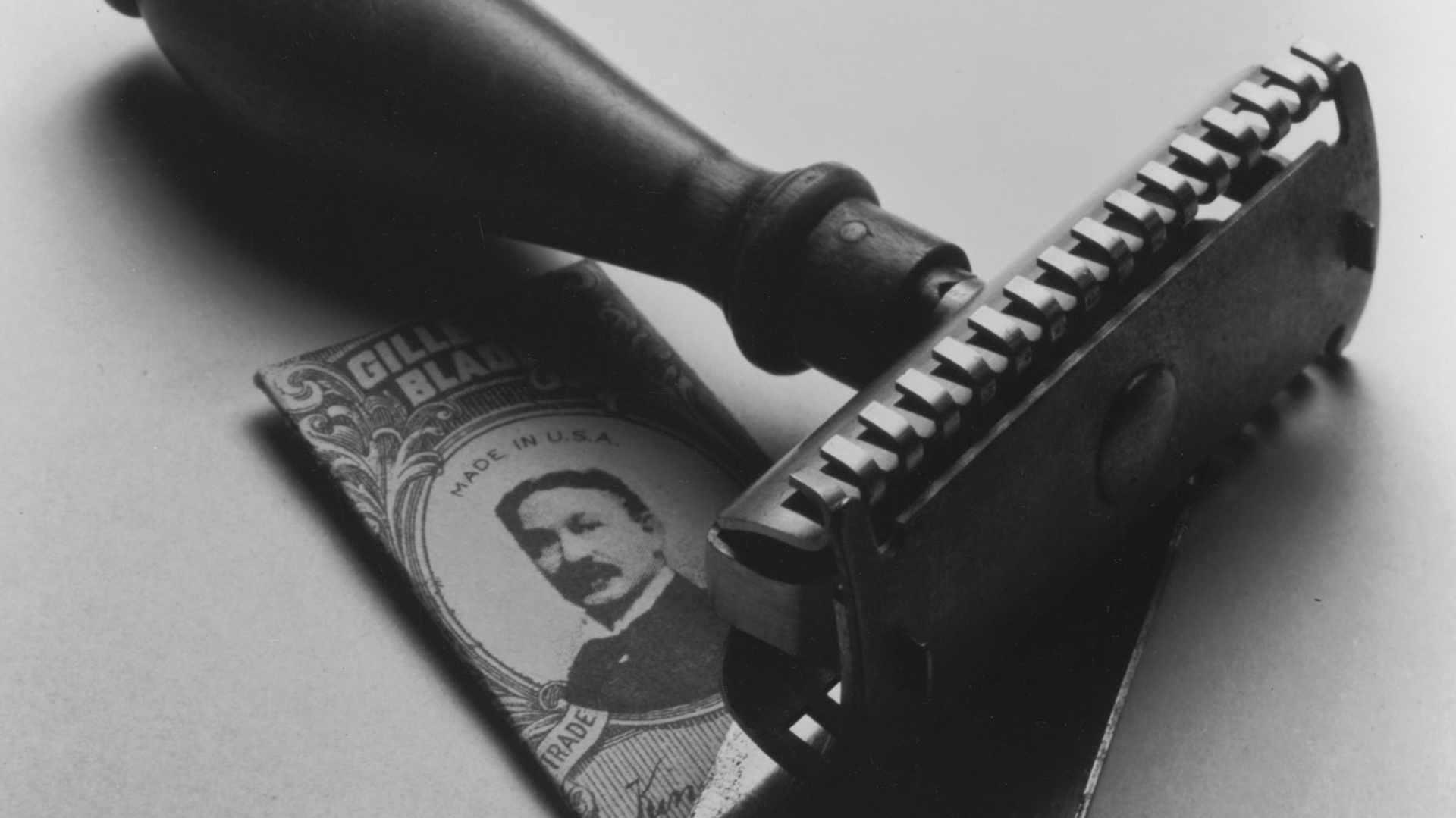 A Photograph of the First Safety Razor Invented by King C Gillette, circa 1901.