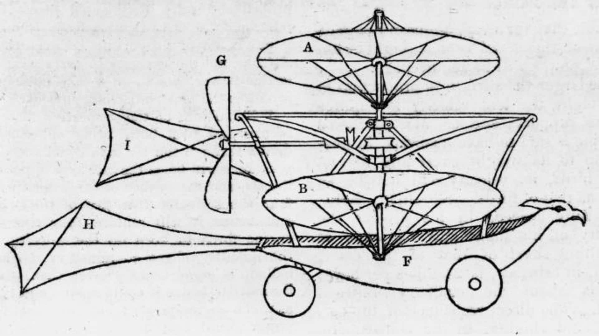 Sir George Cayleys proposed Aerial Carriage of 1843. (Credit: SSPL/Getty Images)
