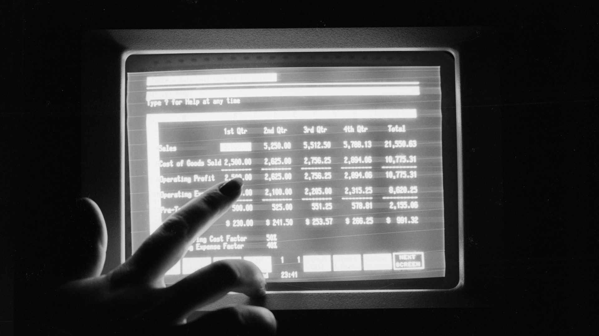 A Hewlett-Packard touch screen from 1983.