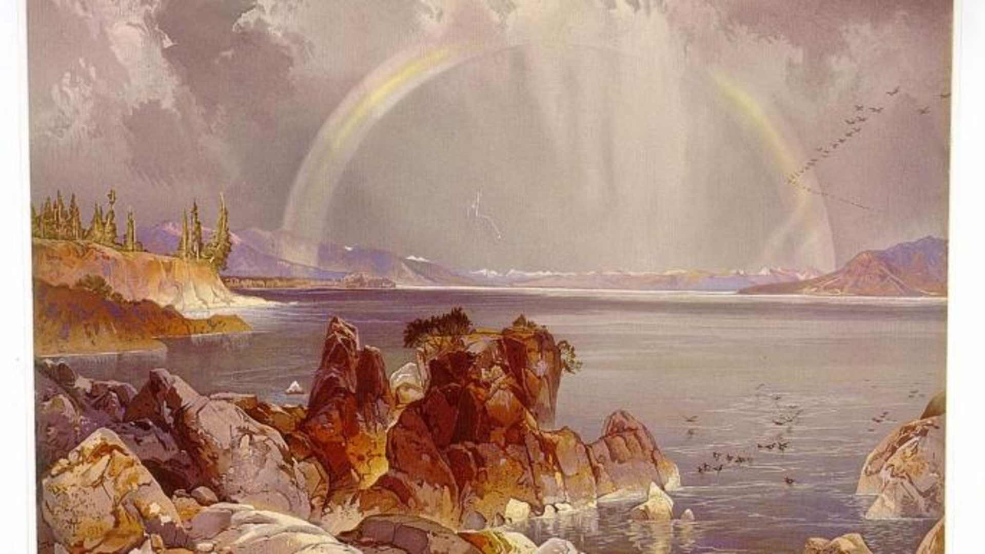 Yellowstone Lake painting by Thomas Moran