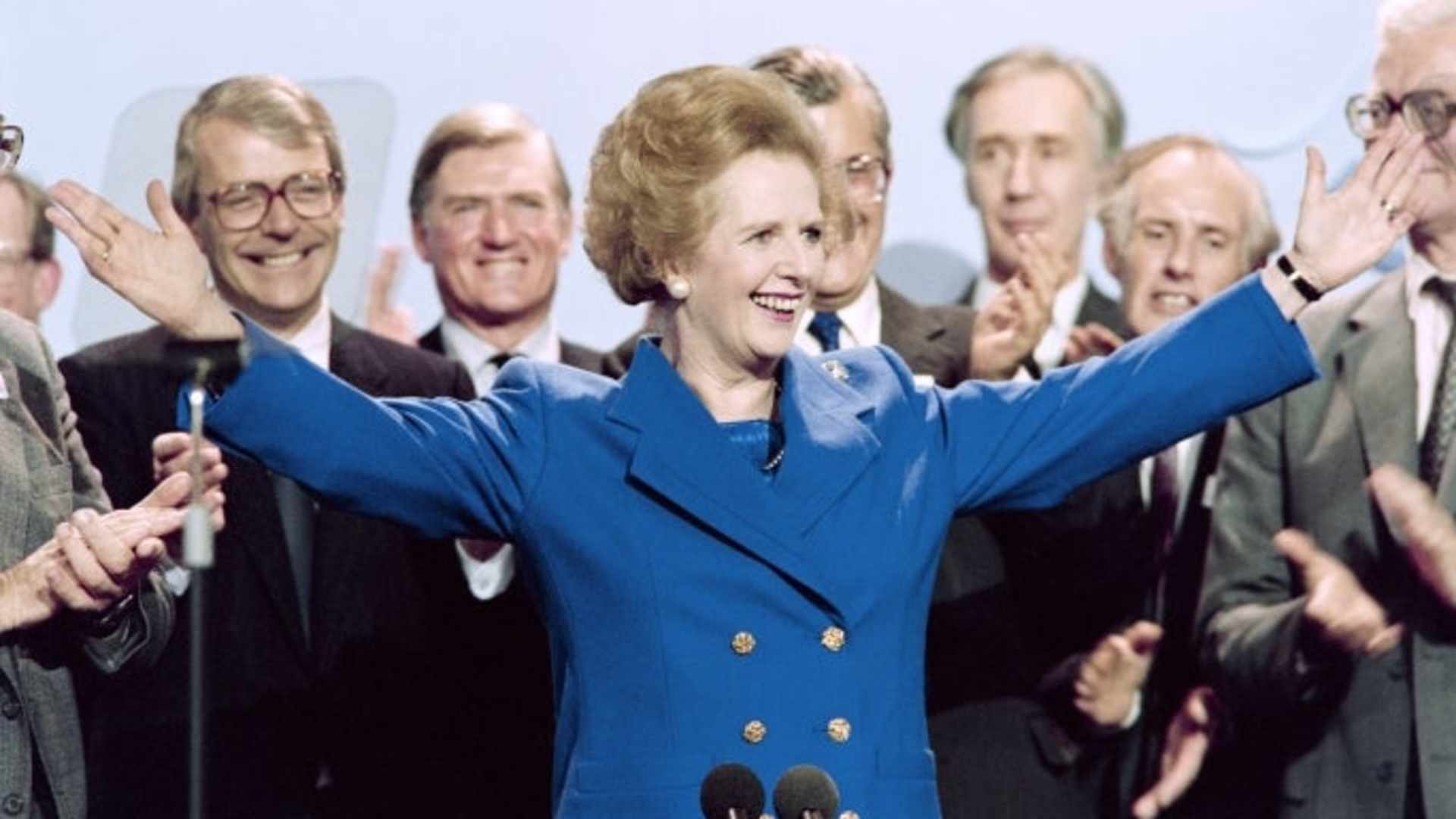 British Prime Minister Margaret Thatcher on October 13, 1989.