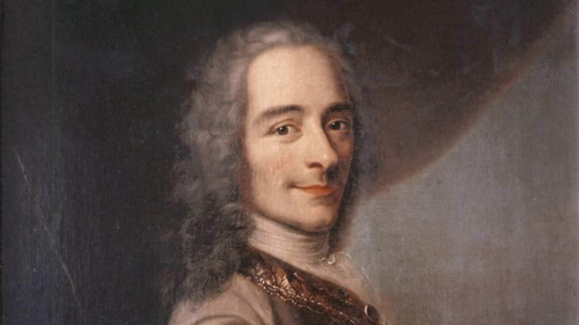 Portrait of Francois Marie Arouet called Voltaire (1694-1778) holding a copy of "The Henriade". Painting after Maurice Quentin Delatour called Quentin De La Tour or Quentin De Latour (1704-1788), 1728. 0,62 x 0,5 m. Castle Museum, Versailles, France (Photo by Leemage/Corbis via Getty Images)