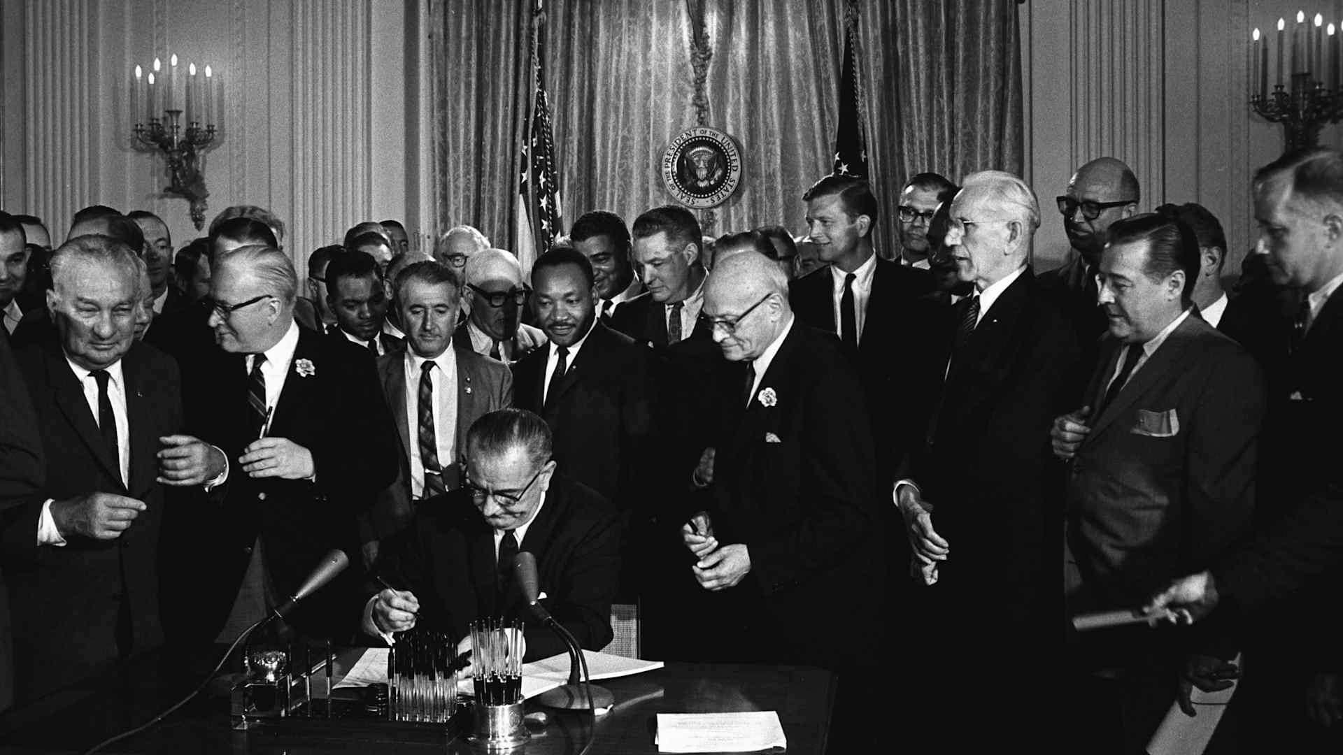 Lyndon Johnson and Martin Luther King Jnr.