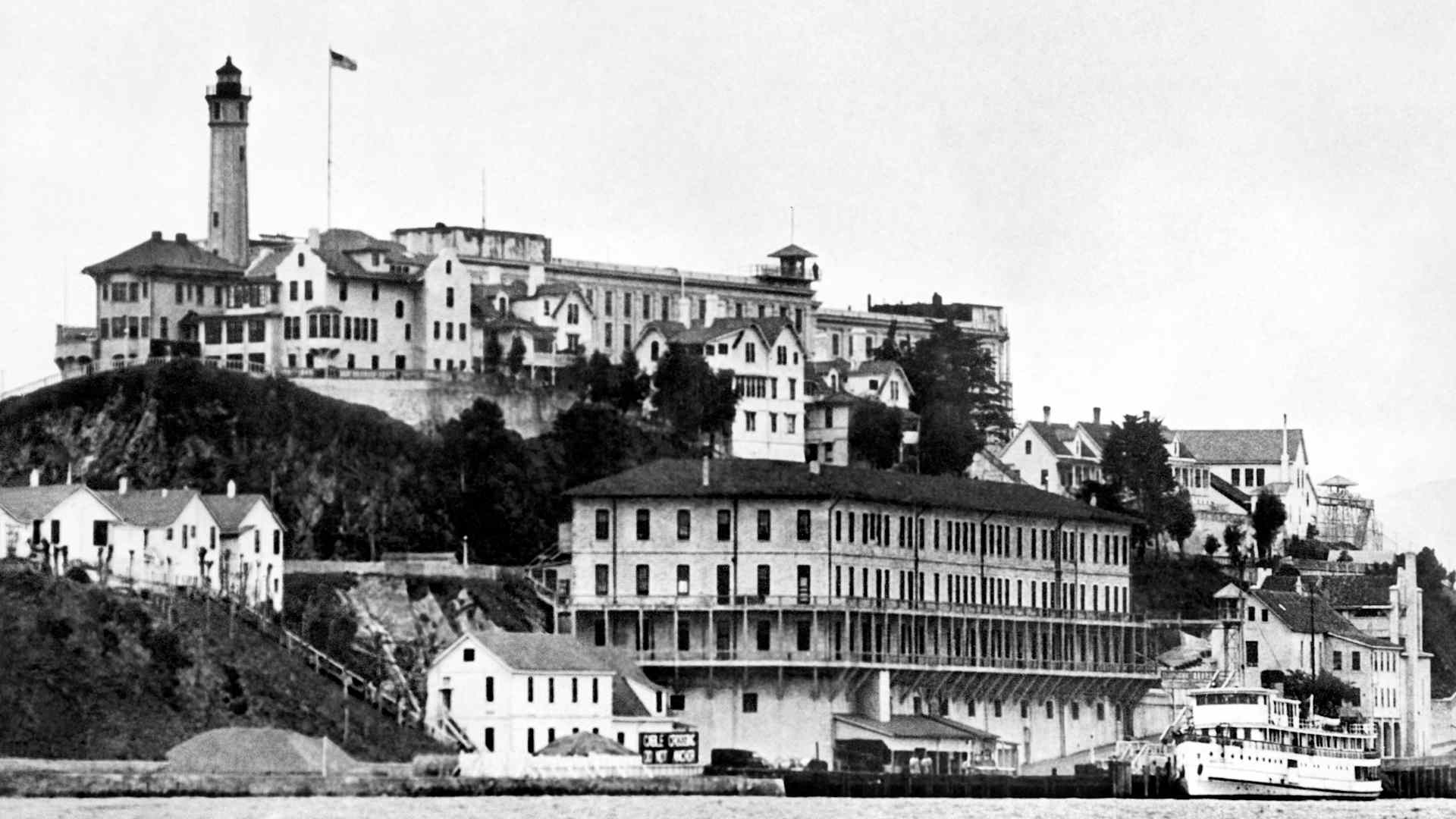 View dated 1930's of the Alcatraz island