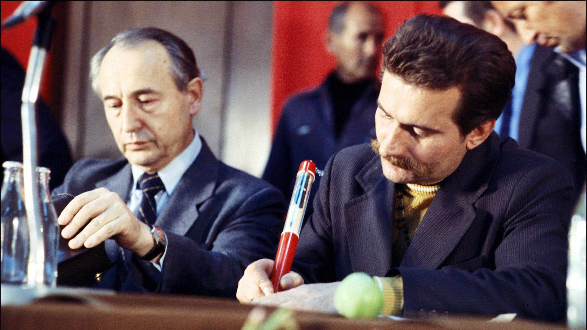 Agreement signature of Gdansk, Poland In August, 1980-