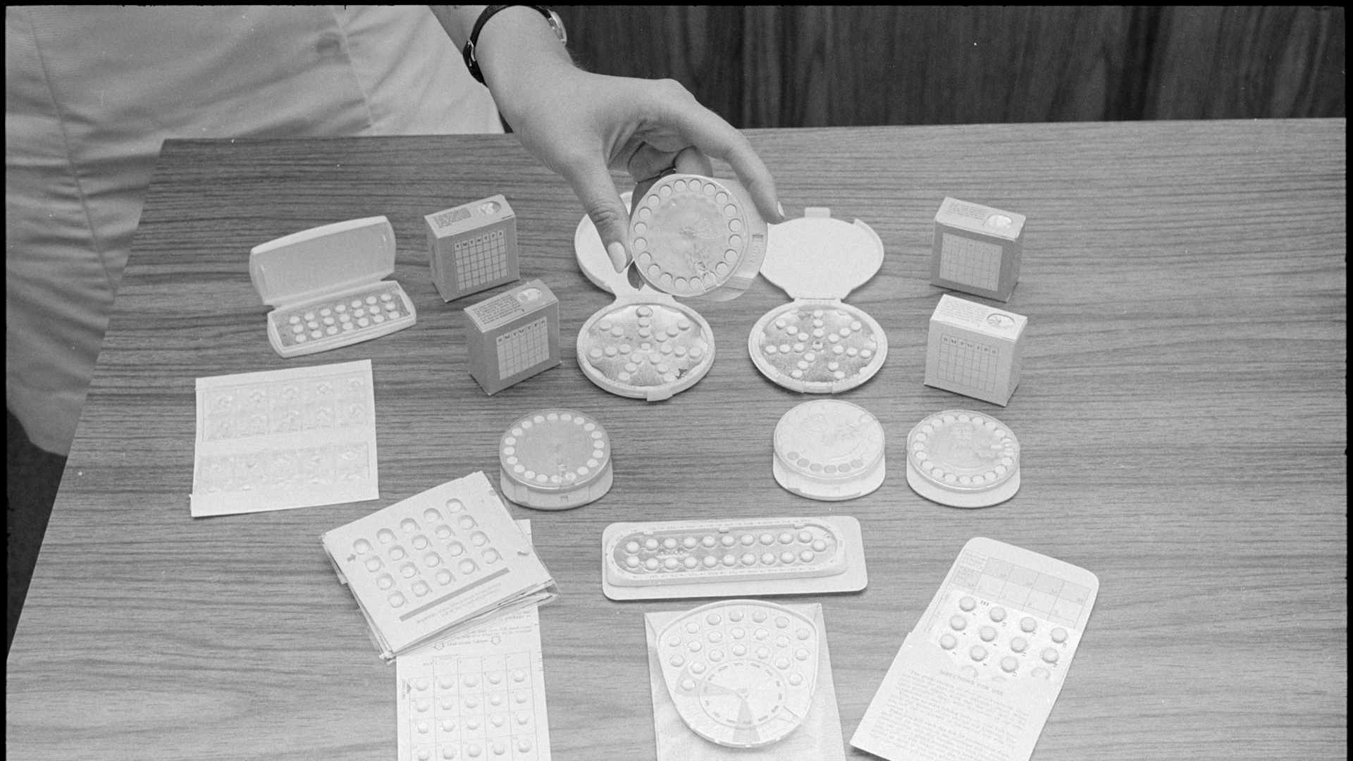 Display of Birth Control Pill Packs